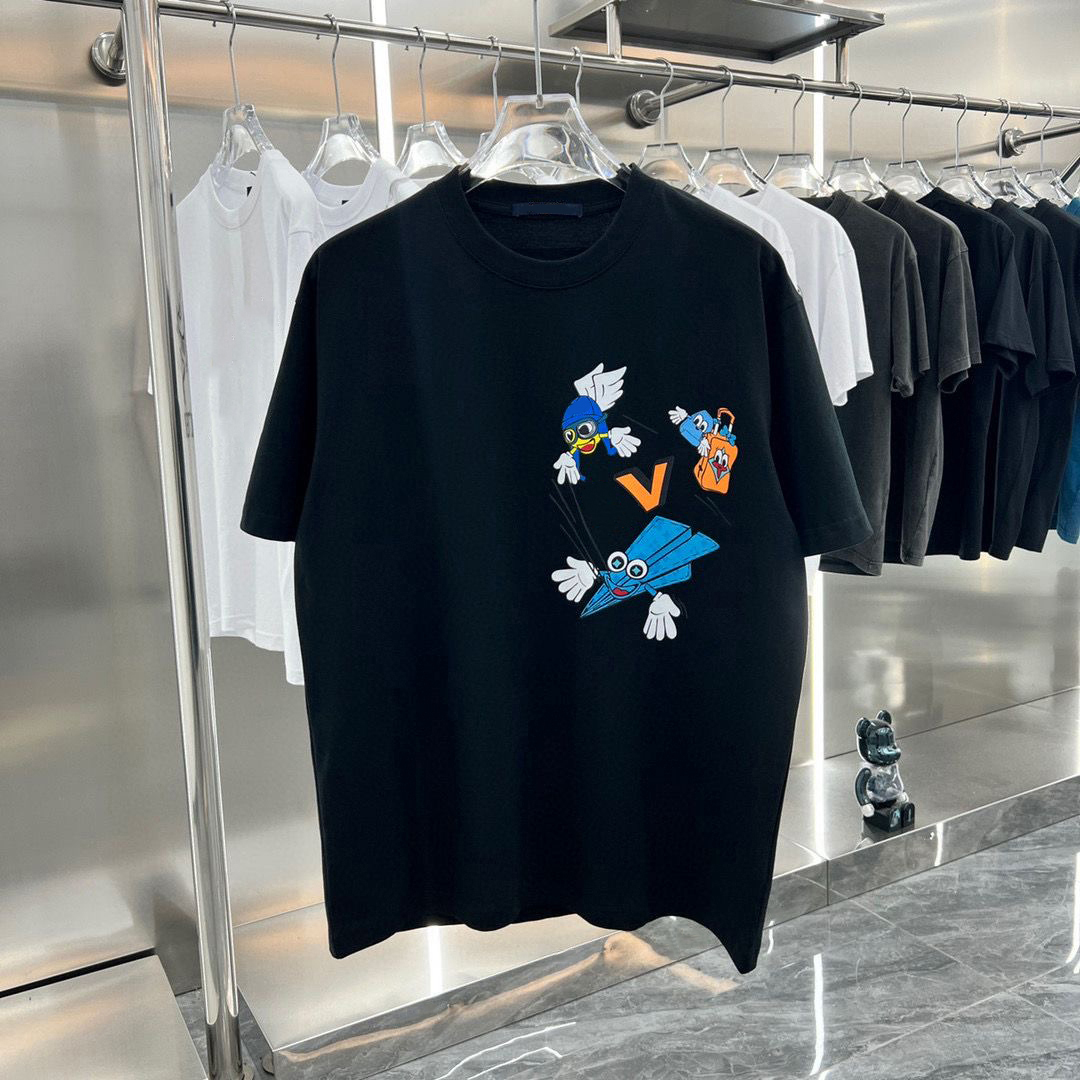 New Mens womens Designer Casual Luxury pattern Tshirts couple Full body letters printed summer tees