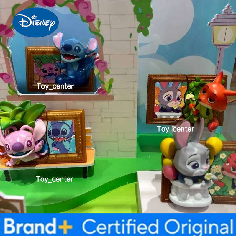Disney Official Blind Box Magnetic Frame Toy Zootopia Nick Judy Stitch Movie Peripherals Cute Collectible Gift For Kids Adults H260123