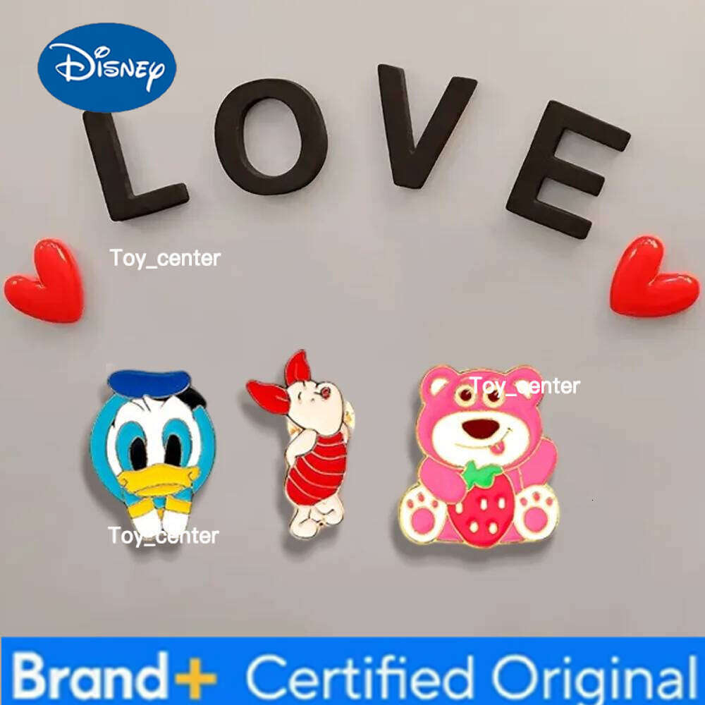 Disney 3 Pcs Anime Cartoon Character Cute Lotso & Donald Duck Piglet Exquisite Creativity Brooch Refrigerator Magnets Decorative Gift H260123
