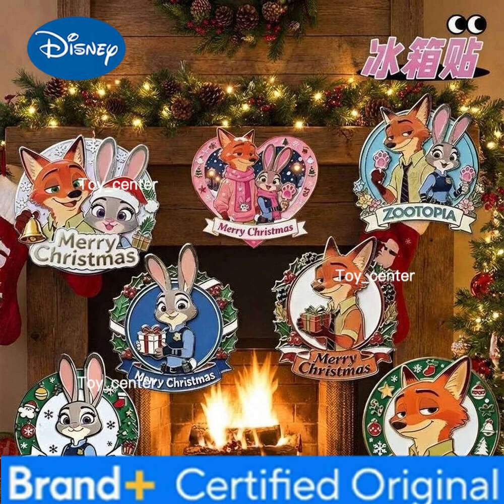 Disney Zootopia 2 Judy Hopps and Nick Wilde Christmas Magnetic Fridge Stickers High Quality Home Decor Collection Gift for Fans H260123