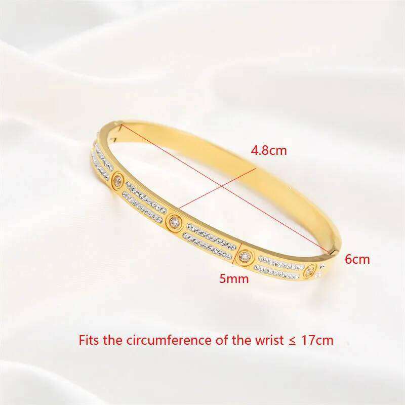 FYSARA Brand New Luxury Crystals Cubic Zirconia Bracelets Couple Luxuxy Jewelry Stainless Steel Bangles For Women Gift Z260123
