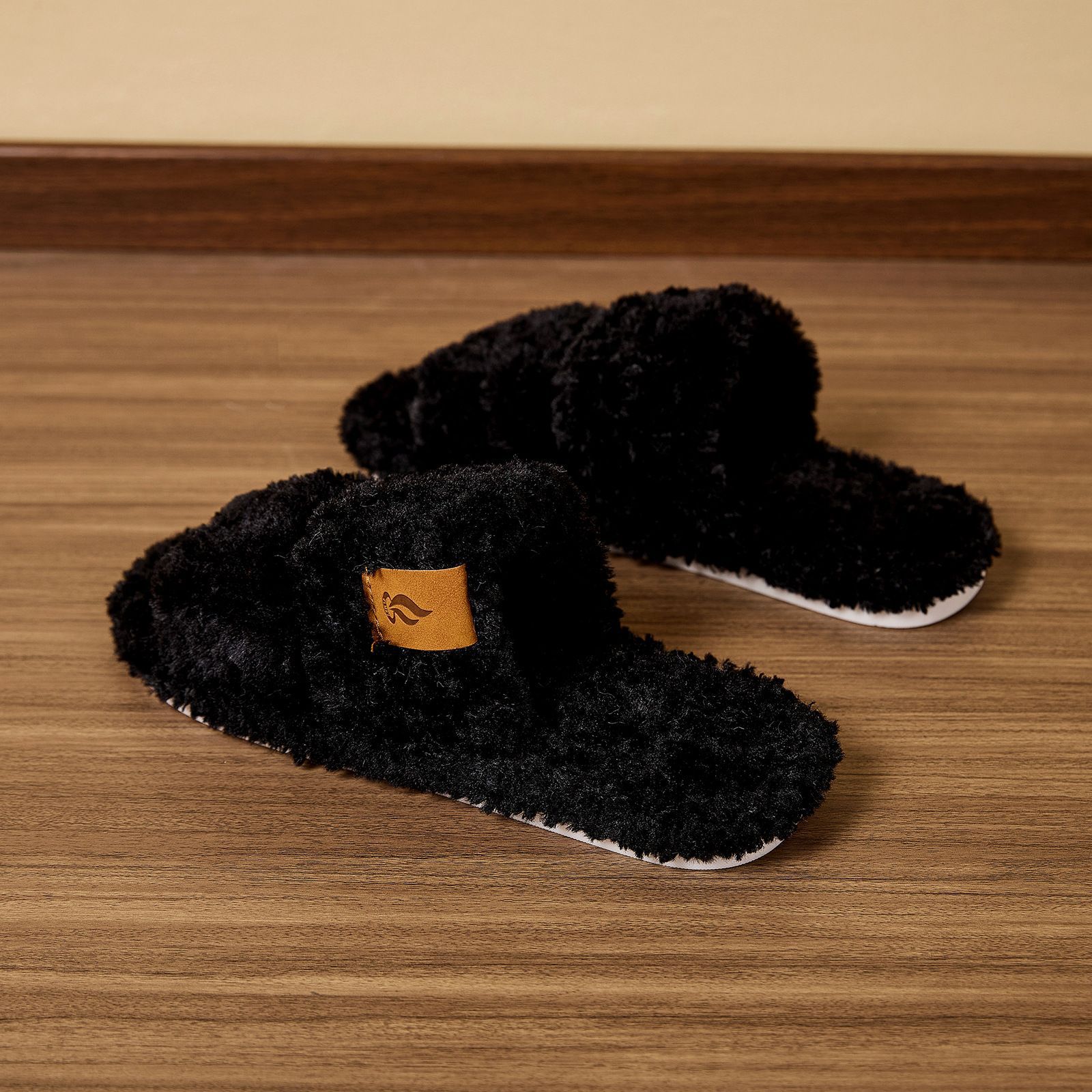 Women's Slippers Shevalues Winter Plush Lining For Women Non-slip Soft Sole Beadroom Slides Flats Furry Warm Cozy House Size 36-45