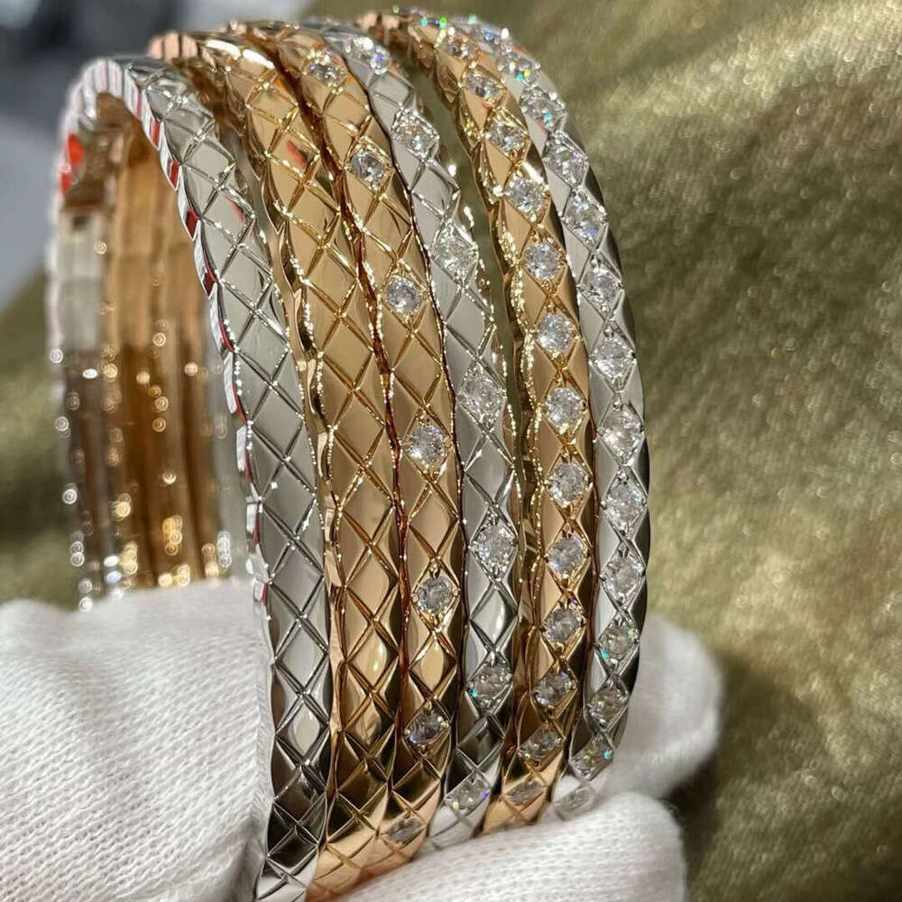 High Version & V Gold Coco Diamond-Encrusted Full Diamond Couple Exquisite Simple Versatile Elegant Women's Bracelet