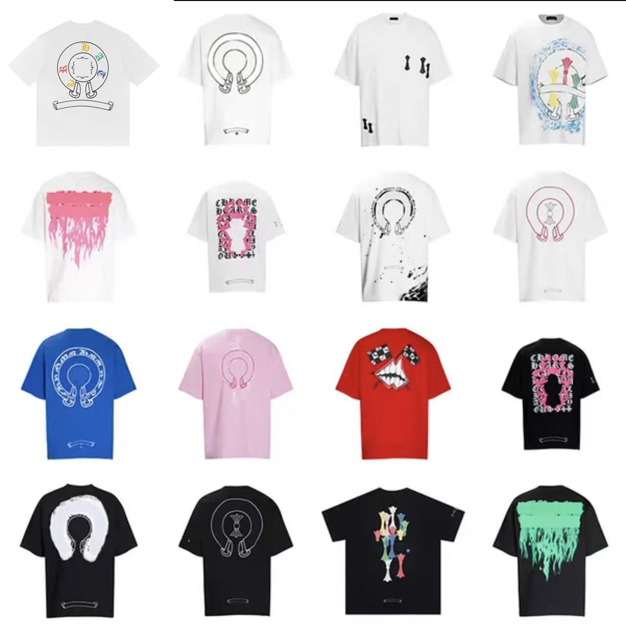 mens t shirt Sanskrit Cross Print designer shirt graphic tee summer shirts chrome pullover hoodies hip hop Loose pure cotton crew neck designer t shirt EU size S-XL