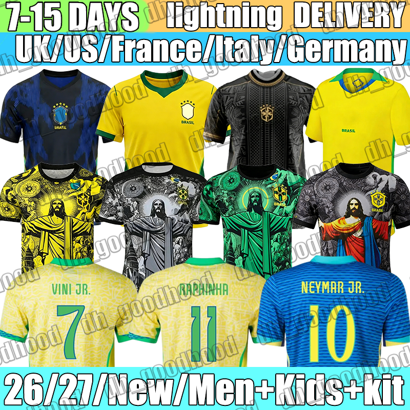 2026 Brazil Jersey VINI JR. RAPHINHA Estevao Soccer Jerseys RODRYGO L.PAQUETA NEYMAR JR Joao Pedro Cunha Richarlison CBF 26 27 Football Shirt kids kits