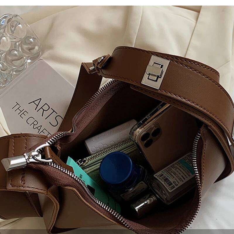 Retro Winter Shoulder For Women Soft Leather Half-moon Crossbody Trendy Brands Armpit Bag Casual Clutcj Handbag