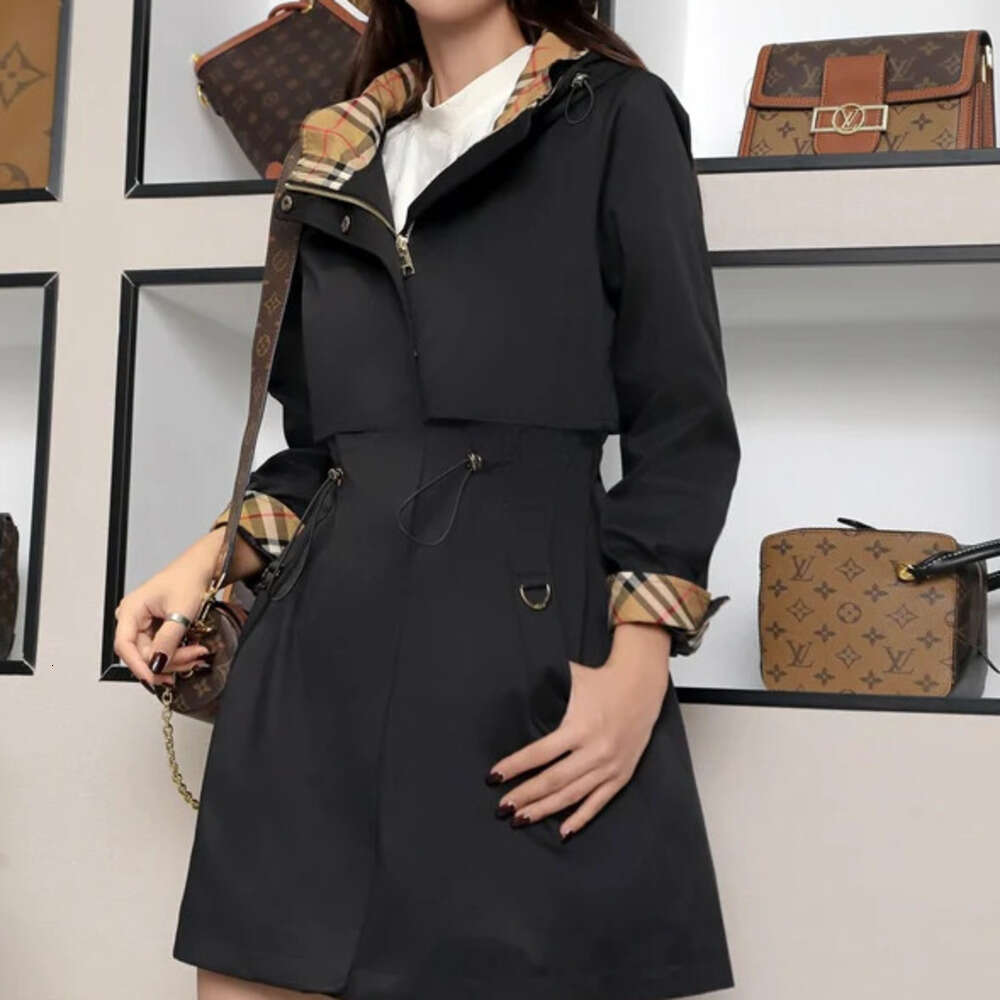 Noble Temperamen Commuting Versatile Luxury Outerwears Fashionabl Coats Hooded Women Jackets Windbreaker Clearance Trench coat