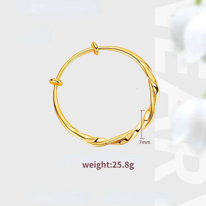 Genuine 18K Gold Color Fashion Mobius Push Pull Bracelet for Women Female Shiny Bangle Jewelry Gifts Not Fade Z260123