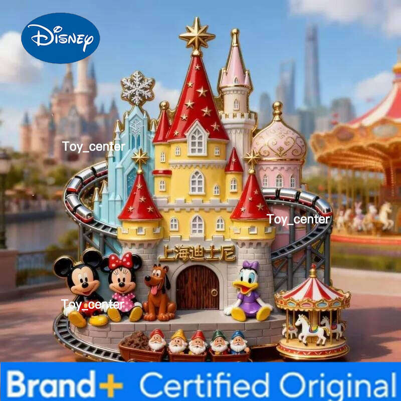Disney Cute Cartoon Mickey Mouse Castle Toy Donald Duck Resin 3D Magnetic Refrigerator Sticker City Building Creative Gift H260123