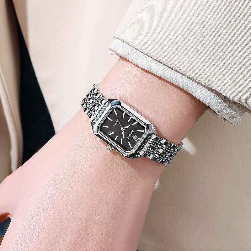 Foreign Trade Hot Sale New Trendy Square Gold Watch Steel Band Women's Wristwatch Manufacturer In Stock Wholesale