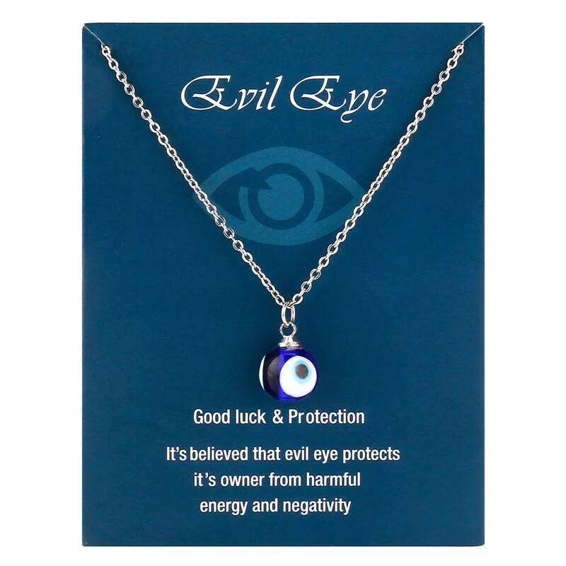 Fashion Blue Evil Eye Choker Necklace for Women Lucky Turkish Jewelry Copper Clavicle Chain Girl Party Wish Card Gift Collar Z260123