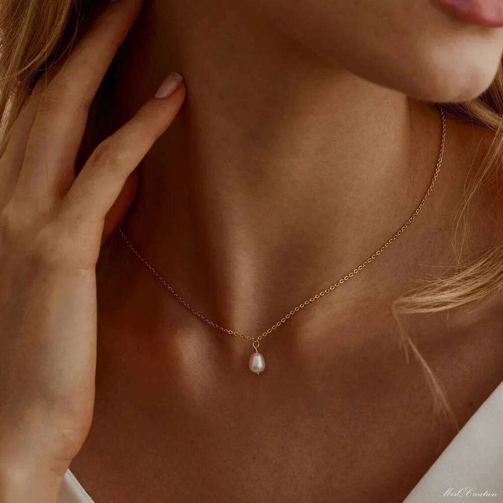 CCGOOD Stainless Steel Chain Necklace Women Adjustable Boho Beach Minimalist Jewelry Gift for Her Natural Pearl Charm Choker Z260123