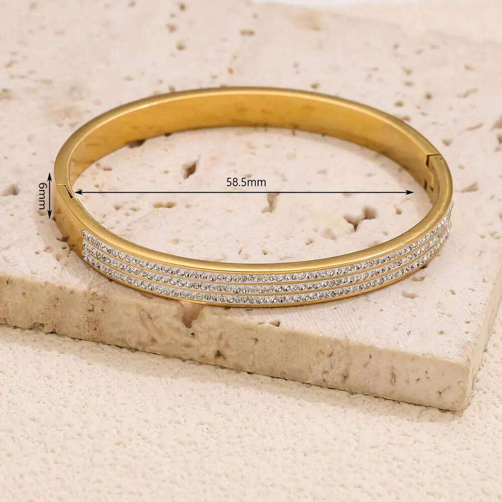 Luxury Gold Plated Bangles Hand Bracelets Women's Stainless Steel Bangle Gifts For Women Fashion Jewelry Decoration Z260123