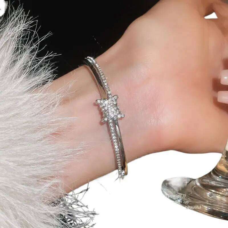 Luxury Zircon Bracelet Bangle With Sparkling Rhinestone For Women Stackable Layered Jewelry Z260123