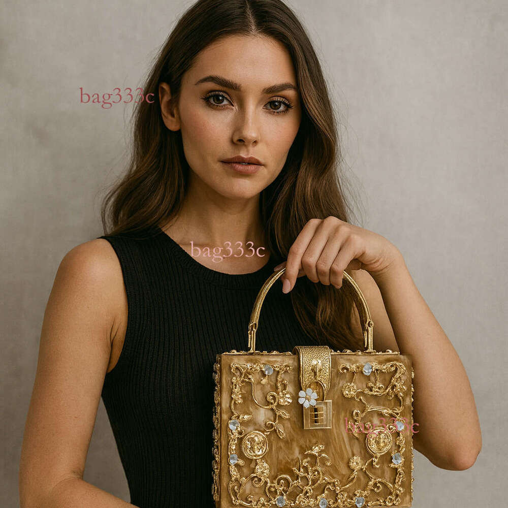 New Arrivals And American Acrylic Evening Hollow Metal Carved Diamond-Encrusted Handbag Single Shoulder Crossbody Women's Bag Export MASA MASA