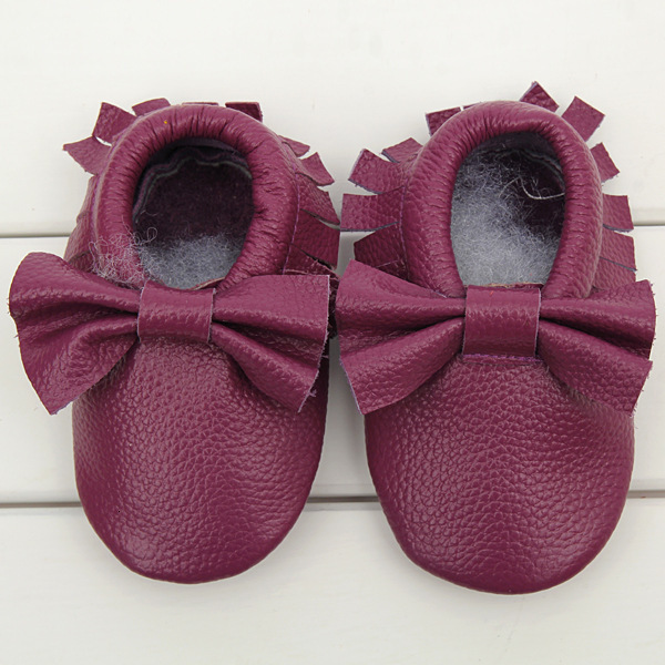 Bowknot Leather Baby Shoes born Boy Girl Multicolor Toddler Red Soft Sole Antislip First Walkers Infant Moccas 240313