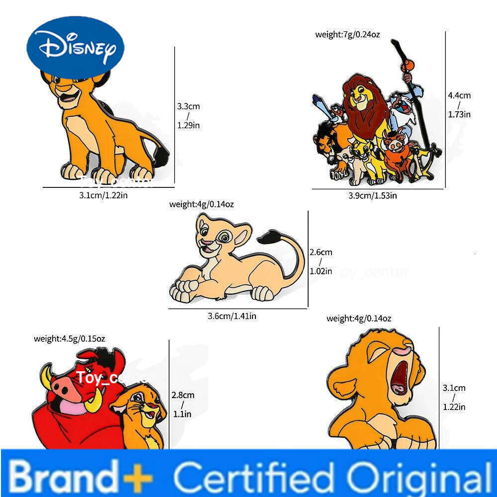 Disney 5 Pcs Creative and Lovely Cartoon Anime King of The Jungle Metal Alloy Brooch Refrigerator Magnets Decorative Gift for Friends H260123