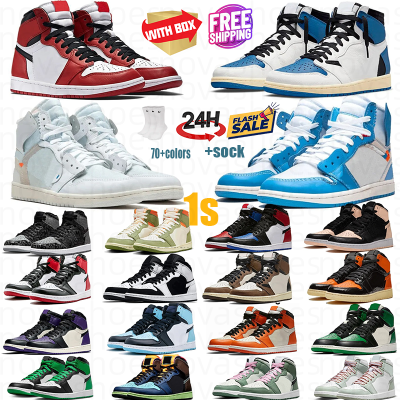 Designer Casual Basketball Shoes Mens Womens 1 1s Hig Sneakers Lost and Found Hyper Royal Withe Black Shattered Backboard Men Women outdoor sports trainers