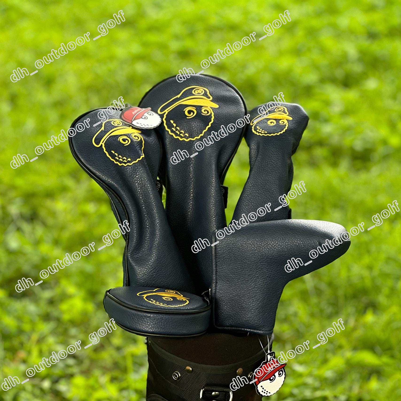 Golf Club Head Cover Combination Set #1 #3 #5 Wood Headcovers Driver Fairway Woods Cover PU Leather Headcover