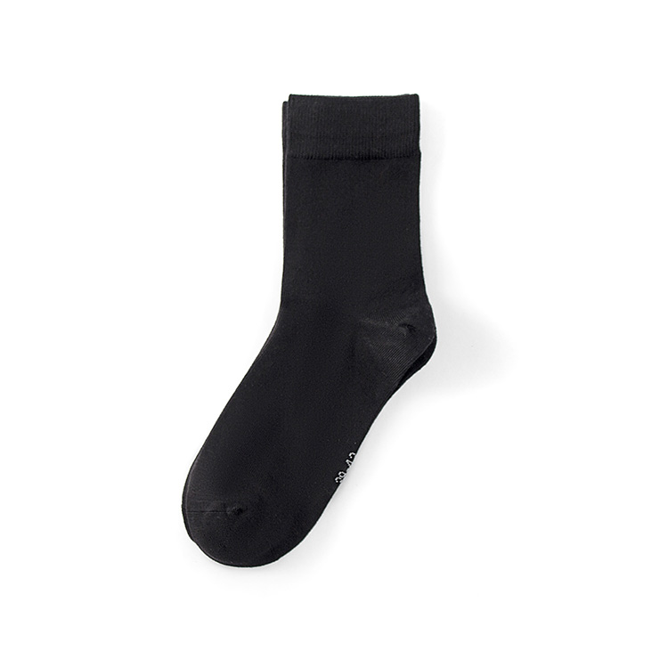 Men's Bamboo Crew Socks, Classic Black Breathable Casual Dress Socks, Soft Comfort Everyday Work Socks for Men