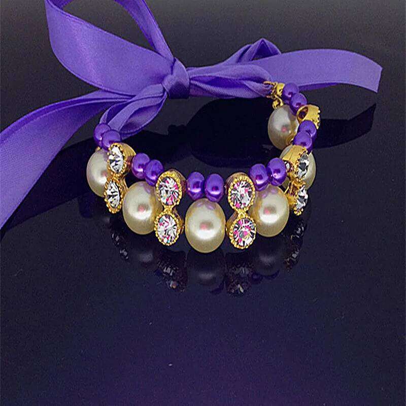 Pet Supplies, Small Fragrant Pearl Necklace, Ribbon Bowknot, Cat And Dog Necklace Jewelry