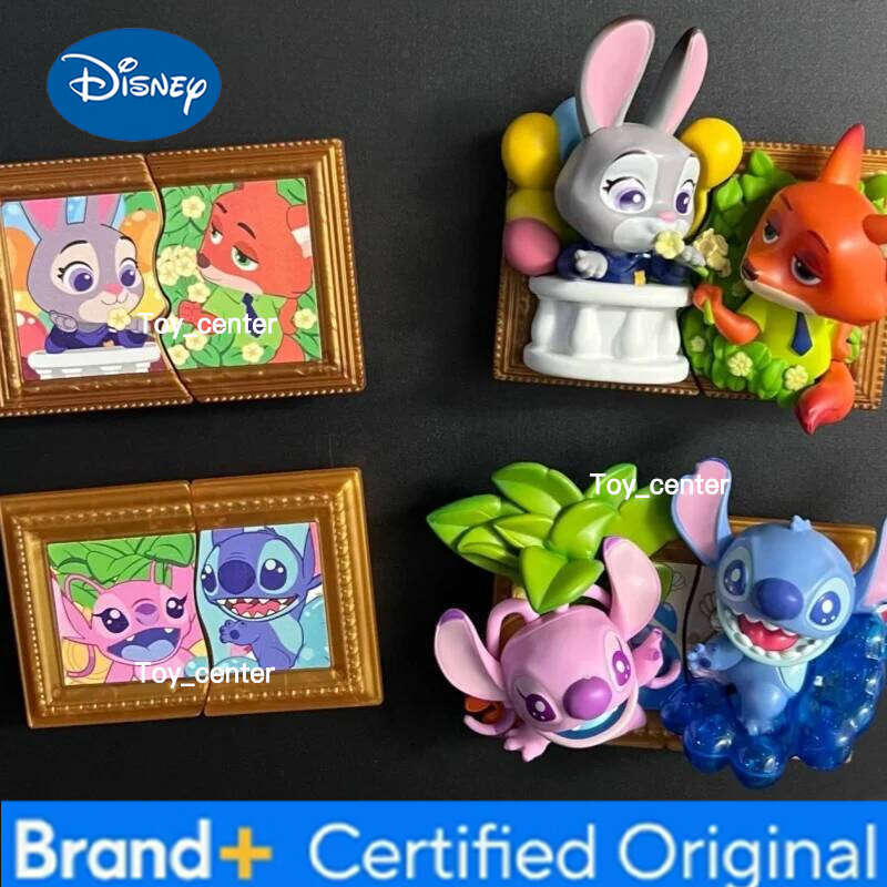 Disney new Art Magnet Series Blind Box Zootopia Nick Judy Stitch Angel Cartoon anime merchandise Model Holiday gifts H260123