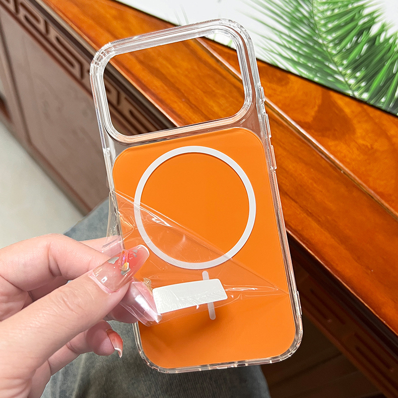 Color Backboard Magnetic For Magsafe Cases Hard Acrylic Shockproof Clear Frame Ultra Thin Cover For iPhone 17 Air 16e 16 15 14 Plus 13 12 11 Pro Max W