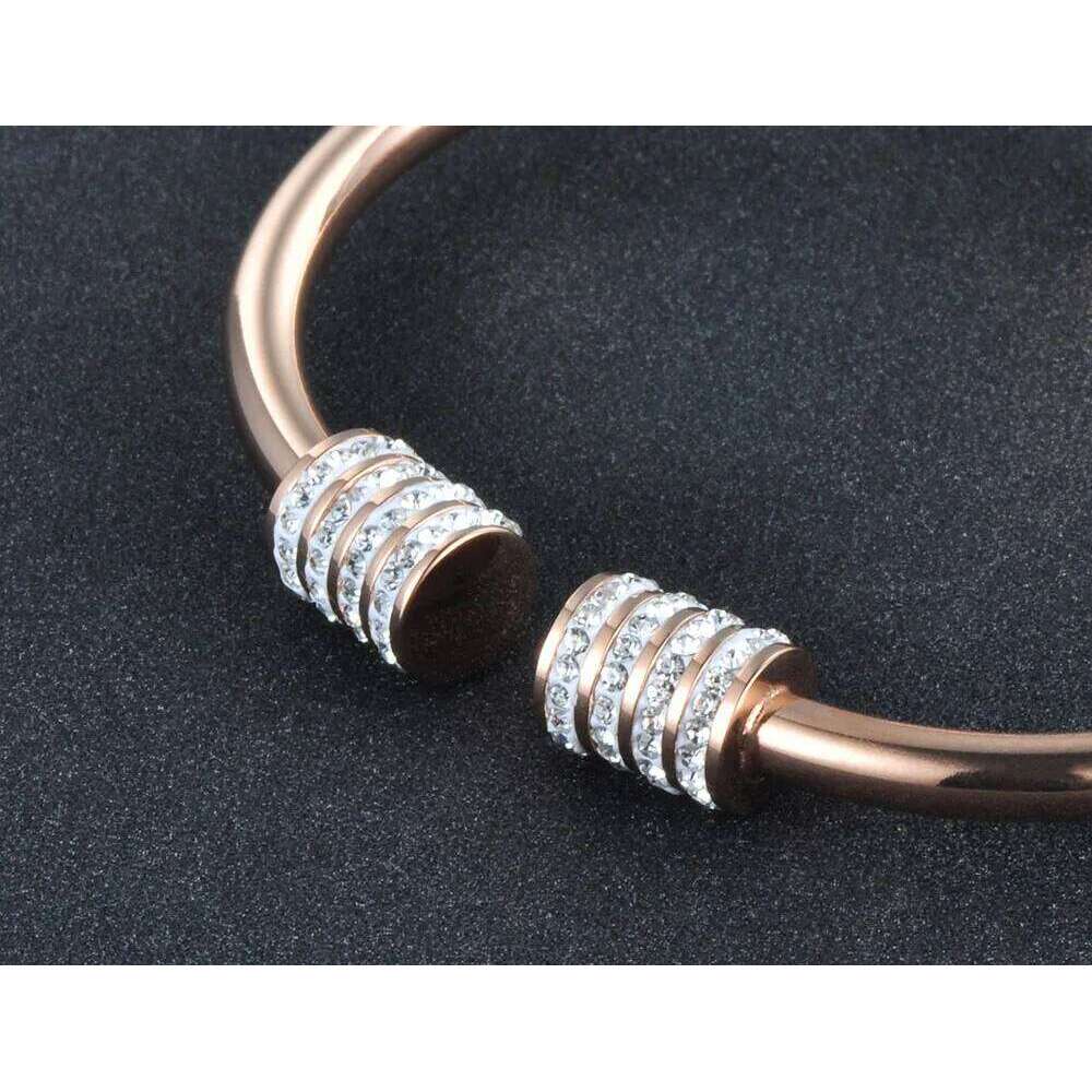 New Design Mosaic Rhinestone Cuff & Bracelets Jewelry Titanium Stainless Steel Wedding Bangles For Women B17053 Z260123