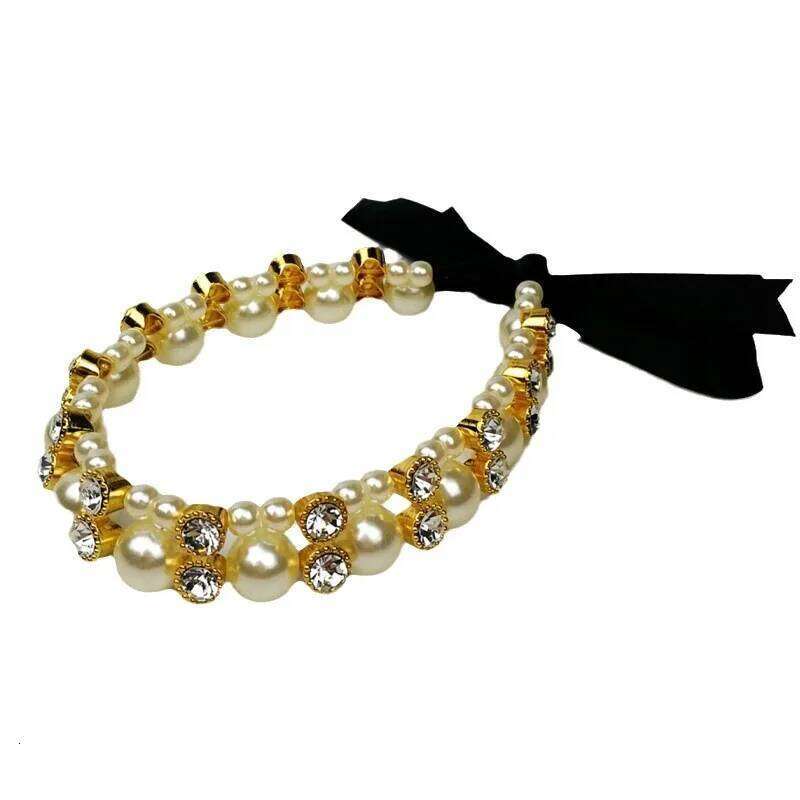 Pet Supplies, Small Fragrant Pearl Necklace, Ribbon Bowknot, Cat And Dog Necklace Jewelry