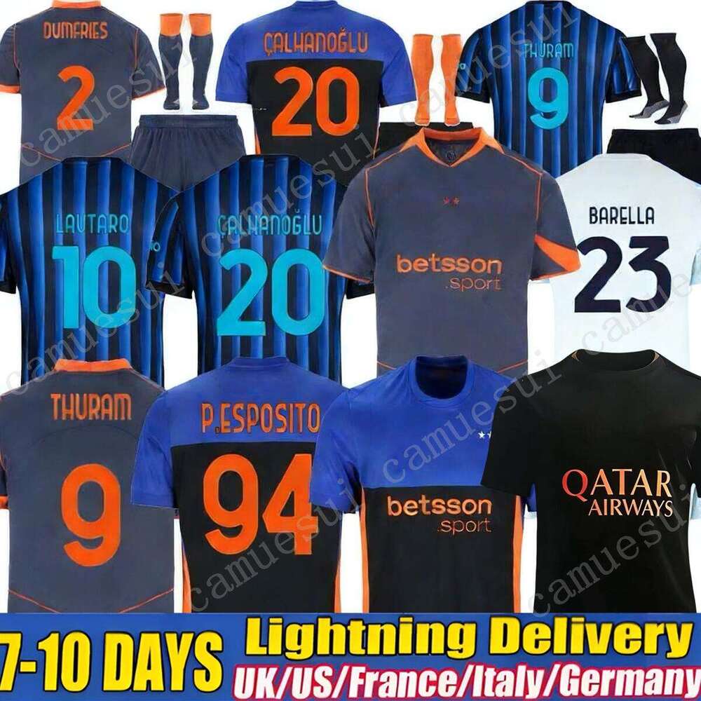 Inter 25 26 soccer jersey MILANS football jersey shirt Kit LAUTARO BARELLA THURAM DIMARCO LUIS HENRIQUE 2025 men kids set uniforms BONNY DUMFRIES maglie da calcio