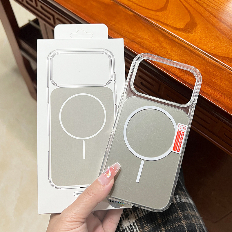 Color Backboard Magnetic For Magsafe Cases Hard Acrylic Shockproof Clear Frame Ultra Thin Cover For iPhone 17 Air 16e 16 15 14 Plus 13 12 11 Pro Max W