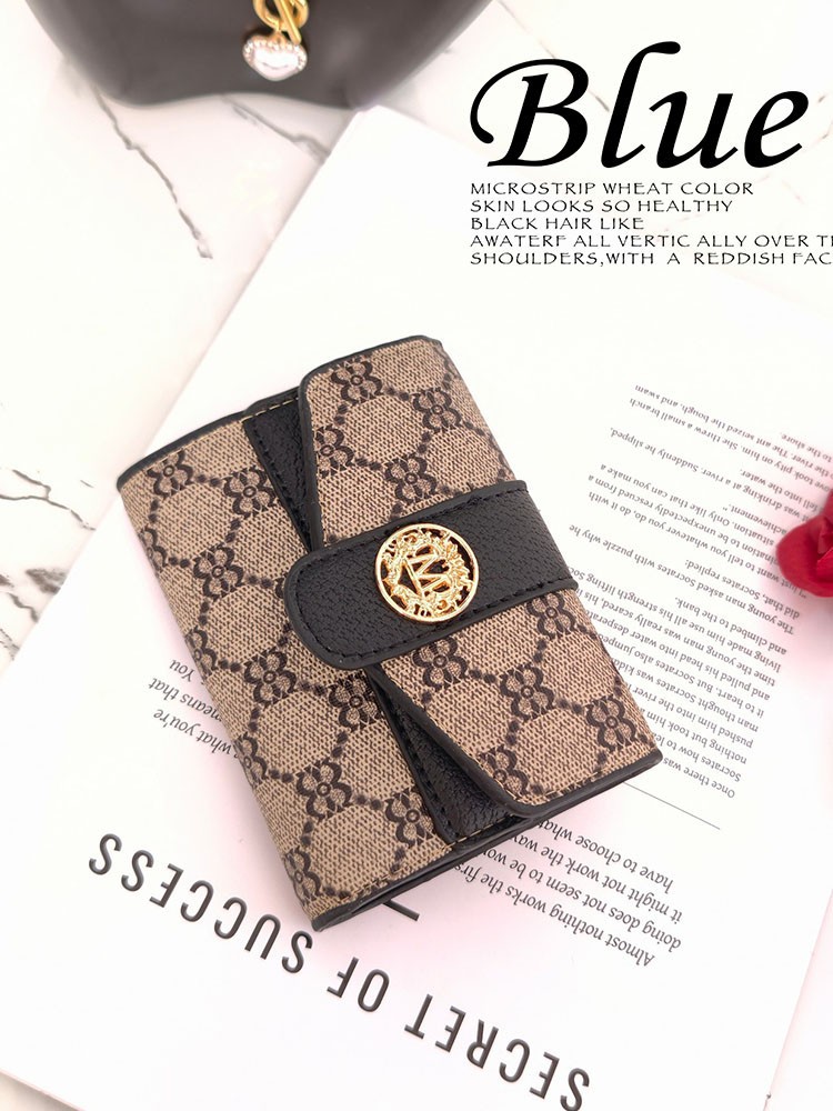 Three fold wallet with multiple cards, European and American fashion trends, high-quality large banknote wallet, card holder, luxury wallet, women