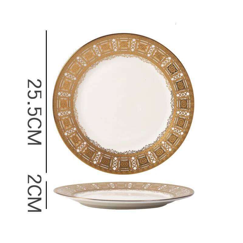 Nordic Light Luxury Court Style Phnom Penh Western Foodpastry Vegetable Simple Creative Restaurant Steak Plate Dried Fruit