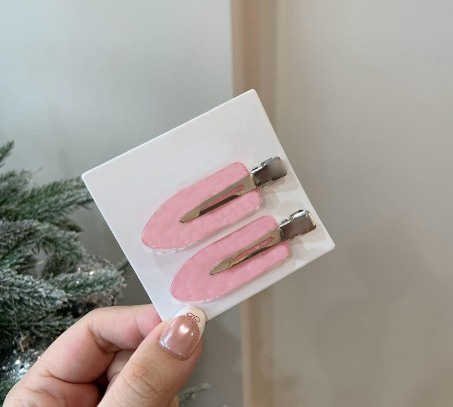 Designer Hair Clips 2pcs/set Pink Hair Clips Christmas Gift Women's Hair Jewelry Top Quality