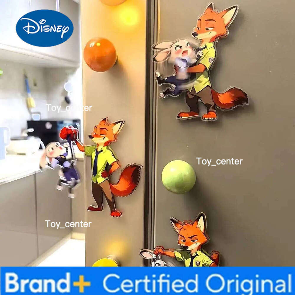 Disney Zootopia Anime Cartoon Rotation Magnetic Attraction Fridge Magnet Creativity Peripheral Toy Give Gifts To Friends H260123