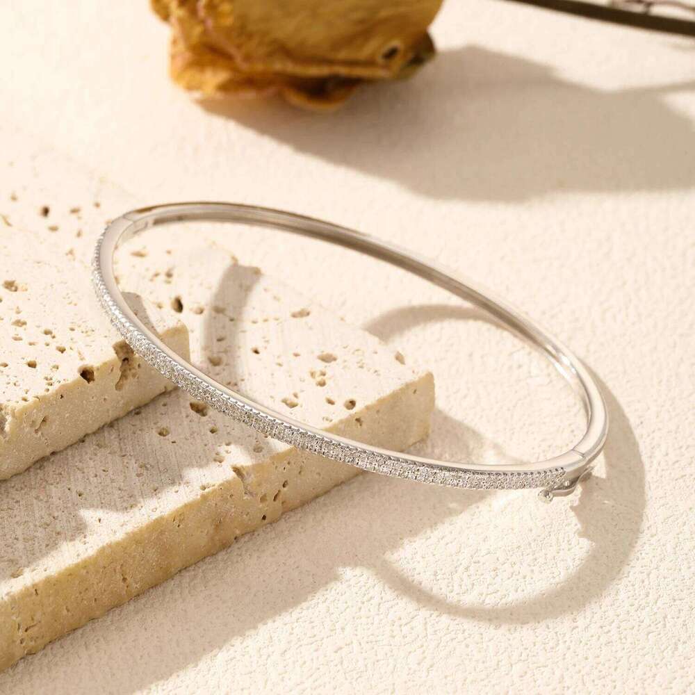 MODIAN 925 Sterling Silver Luxury Fancy Round Sparkling Clear CZ Bangle Bracelets For Women Wedding Statement Fine Jewelry Gifts Z260123