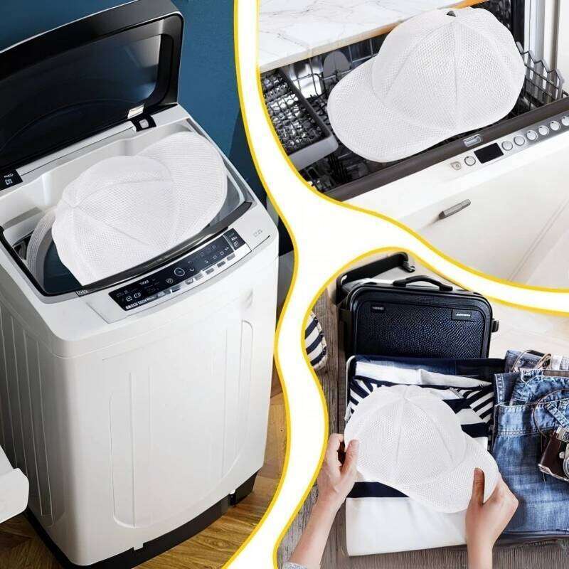 Washing Machine Hat Cleaning Cage with Mesh Bag Compatible Design for Baseball Cap & Various Hats Protective Rack 26Y0123