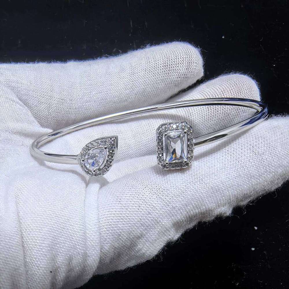 S 925 sterling silver plated 18K gold women's elastic open bracelet exquisite gift not fading Z260123