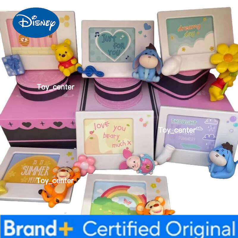 Disney Winnie the Pooh Polaroid Frame Blind Box Figure Ornament Eeyore 8 Styles Home Decor Anime Fans Gift H260123