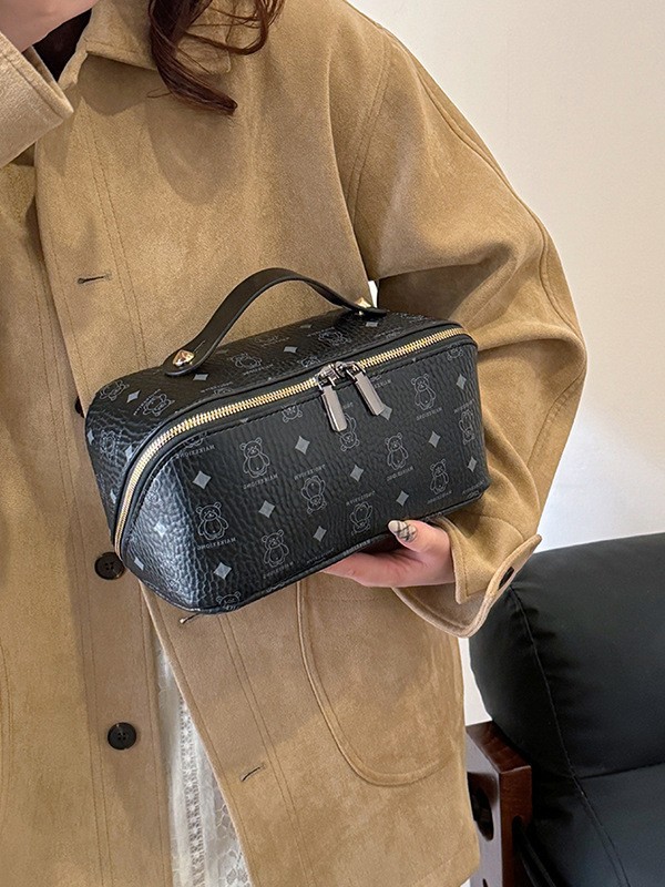 Pu Pillow Makeup Bag Women'S Portable Cosmetics Storage Bag Travel Large Capacity Wash Bag