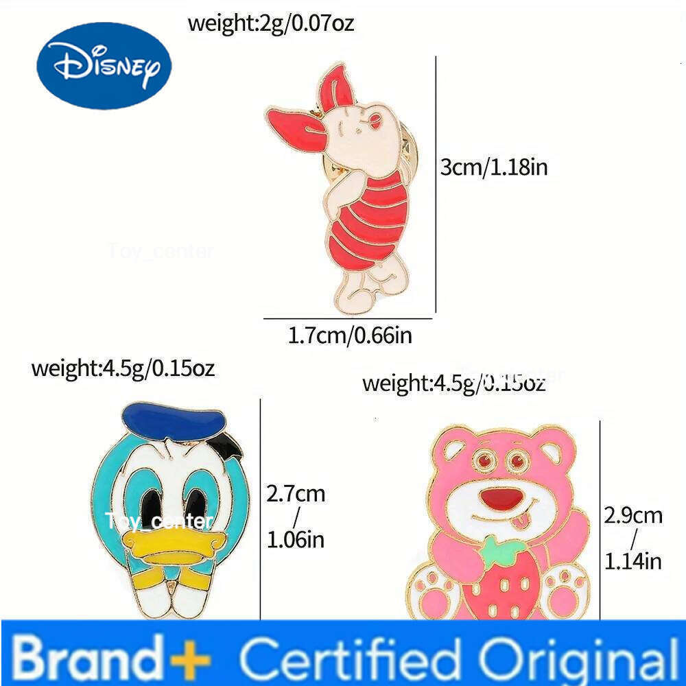 Disney 3 Pcs Anime Cartoon Character Cute Lotso & Donald Duck Piglet Exquisite Creativity Brooch Refrigerator Magnets Decorative Gift H260123
