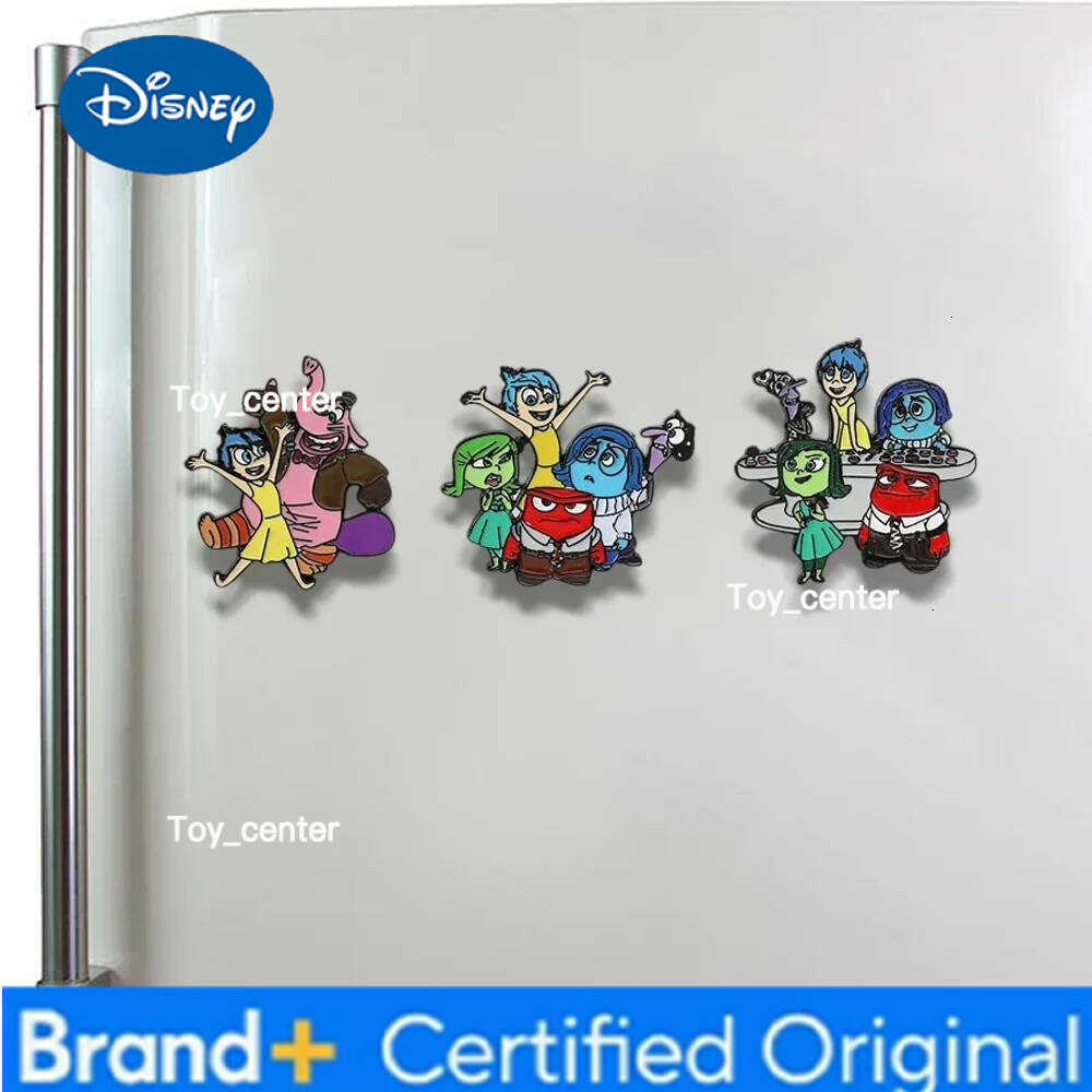 Disney 3 Pcs Creative Individuality Lovely Anime Cartoon Funny Inside Out Chic Brooch Metal Enamel Refrigerator Magnets Decorative Gift H260123