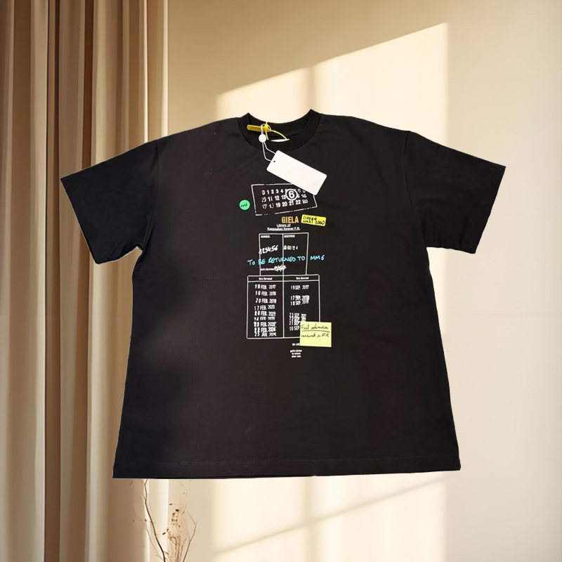 Trendy American Calendar Letter Print T-Shirt Breathable Cotton Graphic Oversize Tee For Men Women 26ss 0123