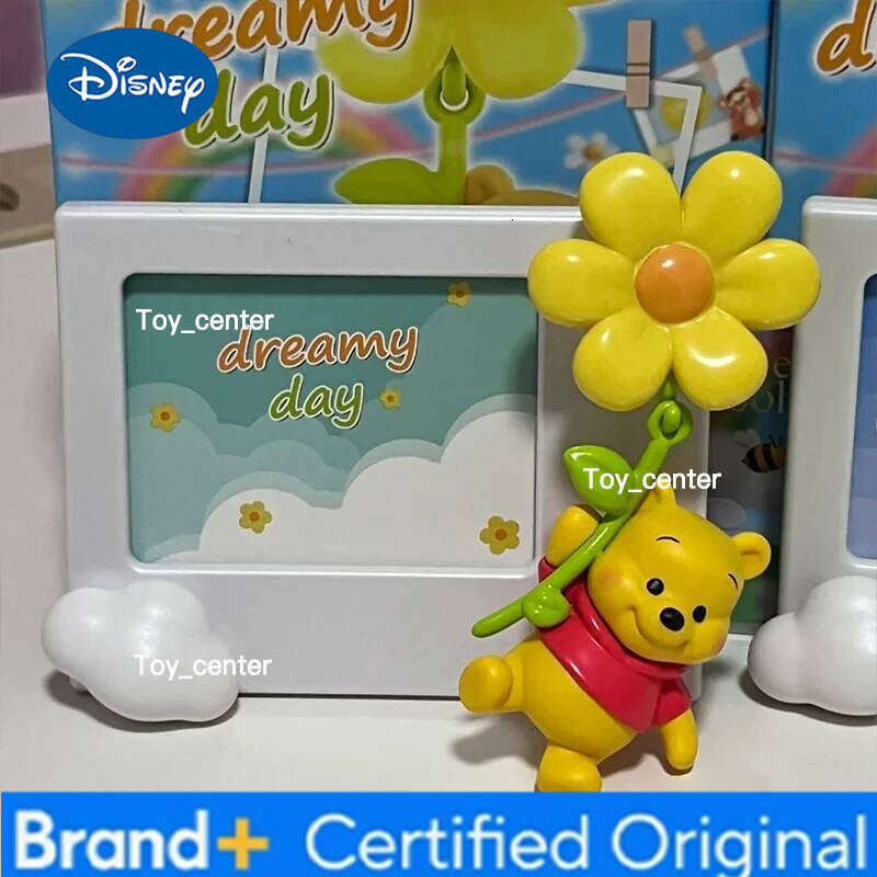 Disney Genuine Winnie The Pooh Polaroid Frames Fridge Magnet Series Blind Box Trendy Doll Garage Kit Desktop Ornament Toy Girl Gift H260123