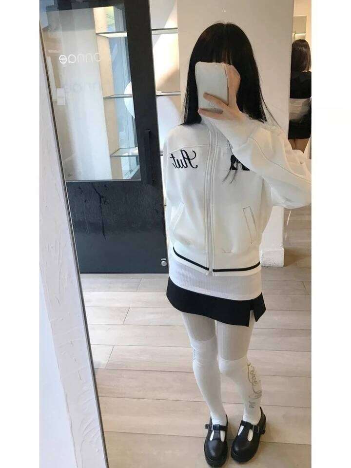 Printed Striped Loose Women S Short Jacket Autumn New Black Cardigan Coat Women Y K Fashion Vintage Street Tops Luxury