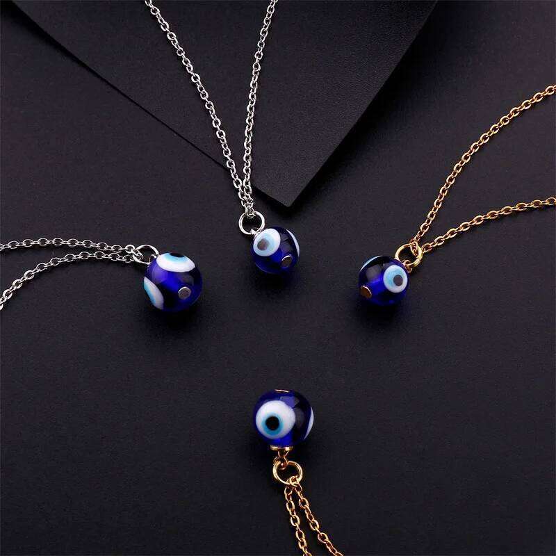 Fashion Blue Evil Eye Choker Necklace for Women Lucky Turkish Jewelry Copper Clavicle Chain Girl Party Wish Card Gift Collar Z260123