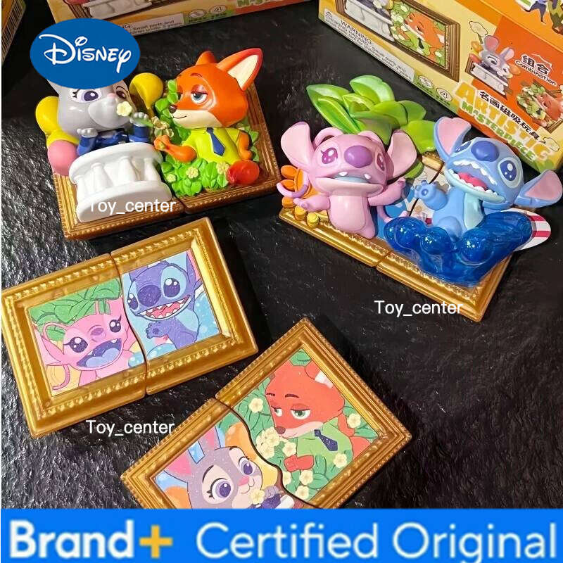Disney Series Zootopia Famous Painting Magnetic Attraction Blind Box Toy Cute Movie Merchandise Room Car Decorations Gift H260123