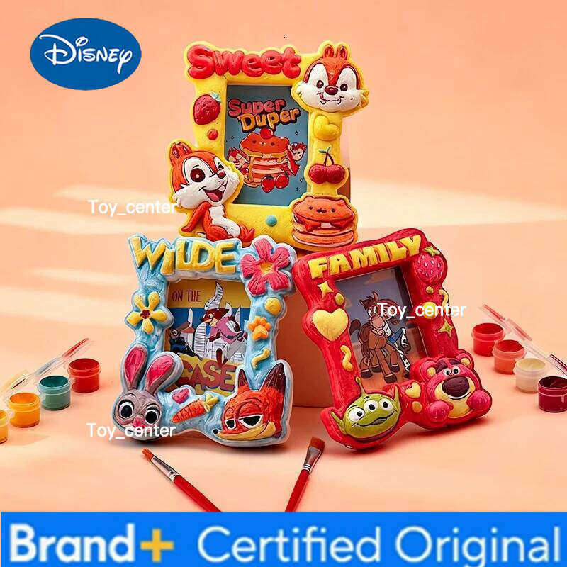 Disney Kids' Diy Doll Coloring Kit - Stitch & Zootopia Fridge Magnets Graffiti Plaster Painting H260123