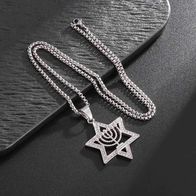 HNSP Sparkly Star of David Pendant Necklace Lconic Cultural Jewelry Accessories Z260123