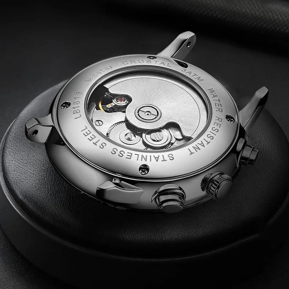 Mens Fashion Mechanical Watches Business Automatic Wristwatch Stainless Steel Luminous Clock Reojes De Hombre 260114